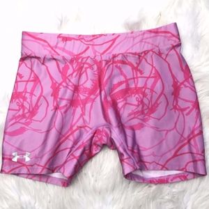Under Armour Printed Stretch Workout Shorty Shorts